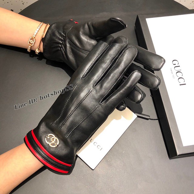 Gucci專櫃新款觸屏女款手套 古馳官網同步女士新款高檔羊皮手套 mmyj1671